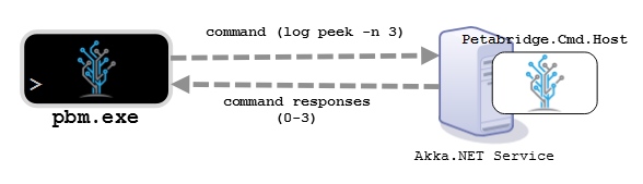 Petabridge.Cmd request-response model with command host on server